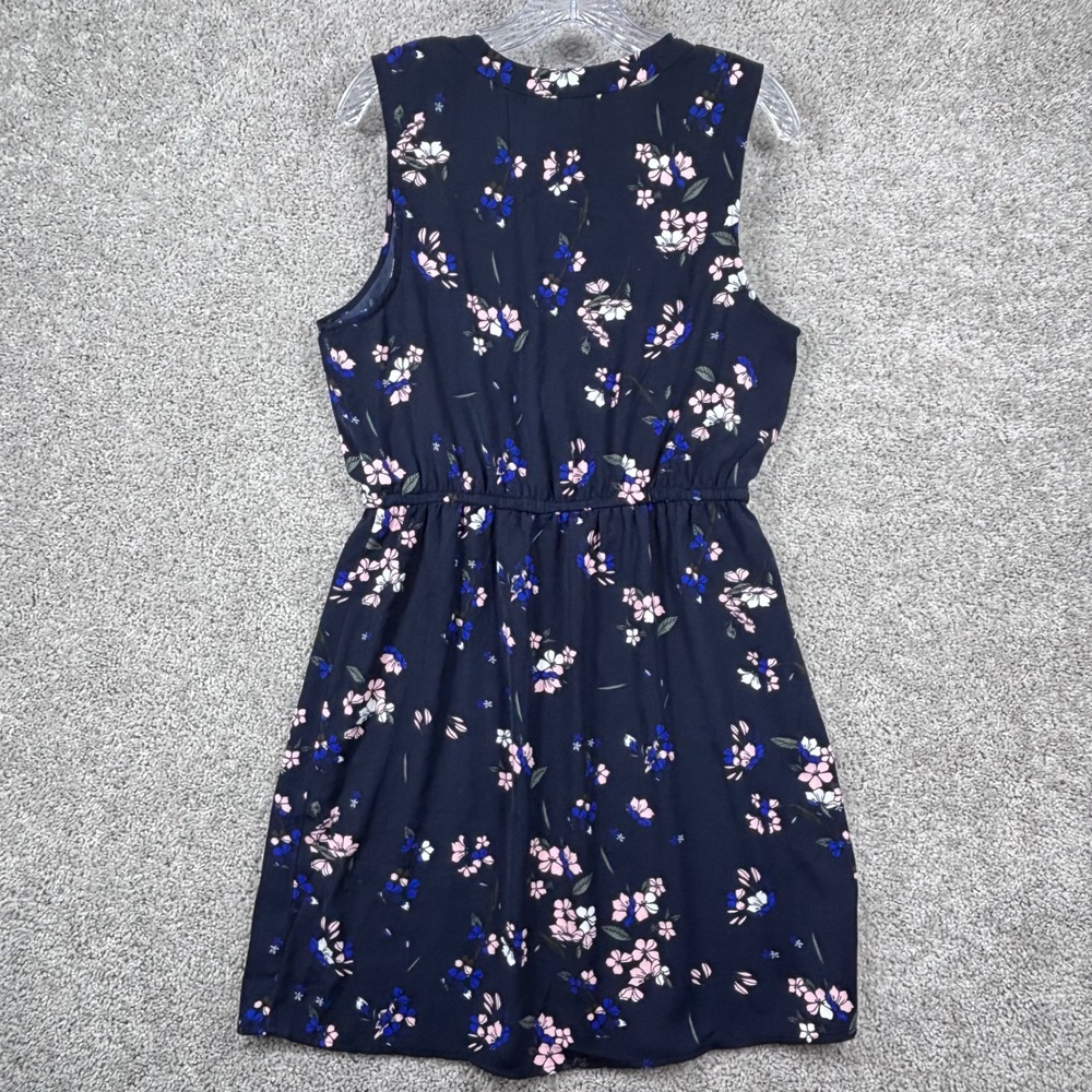 41 Hawthorn Womens Navy Blue Floral Sleeveless Dress L WGW70390 Elastic Waist - Picture 5 of 11
